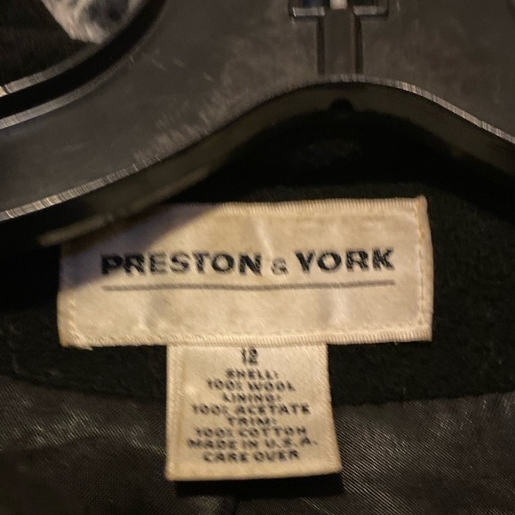 PRESTON & YORK 100% Wool Women's Black Full-Length Coat Size 12 - Picture 7 of 9